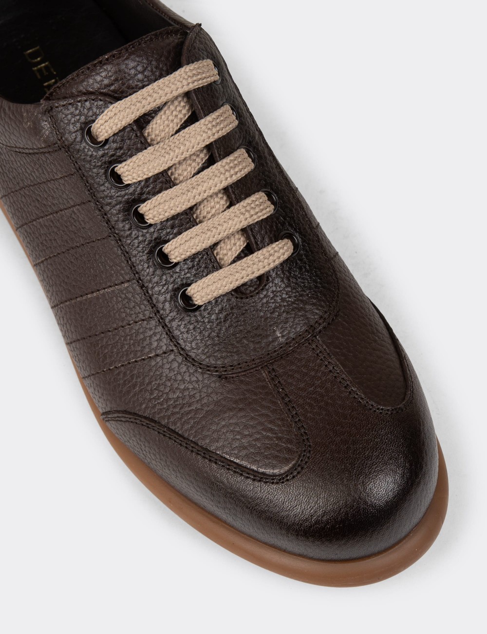 Men's Brown Leather Lace-up Shoes - 01826MKHVC32