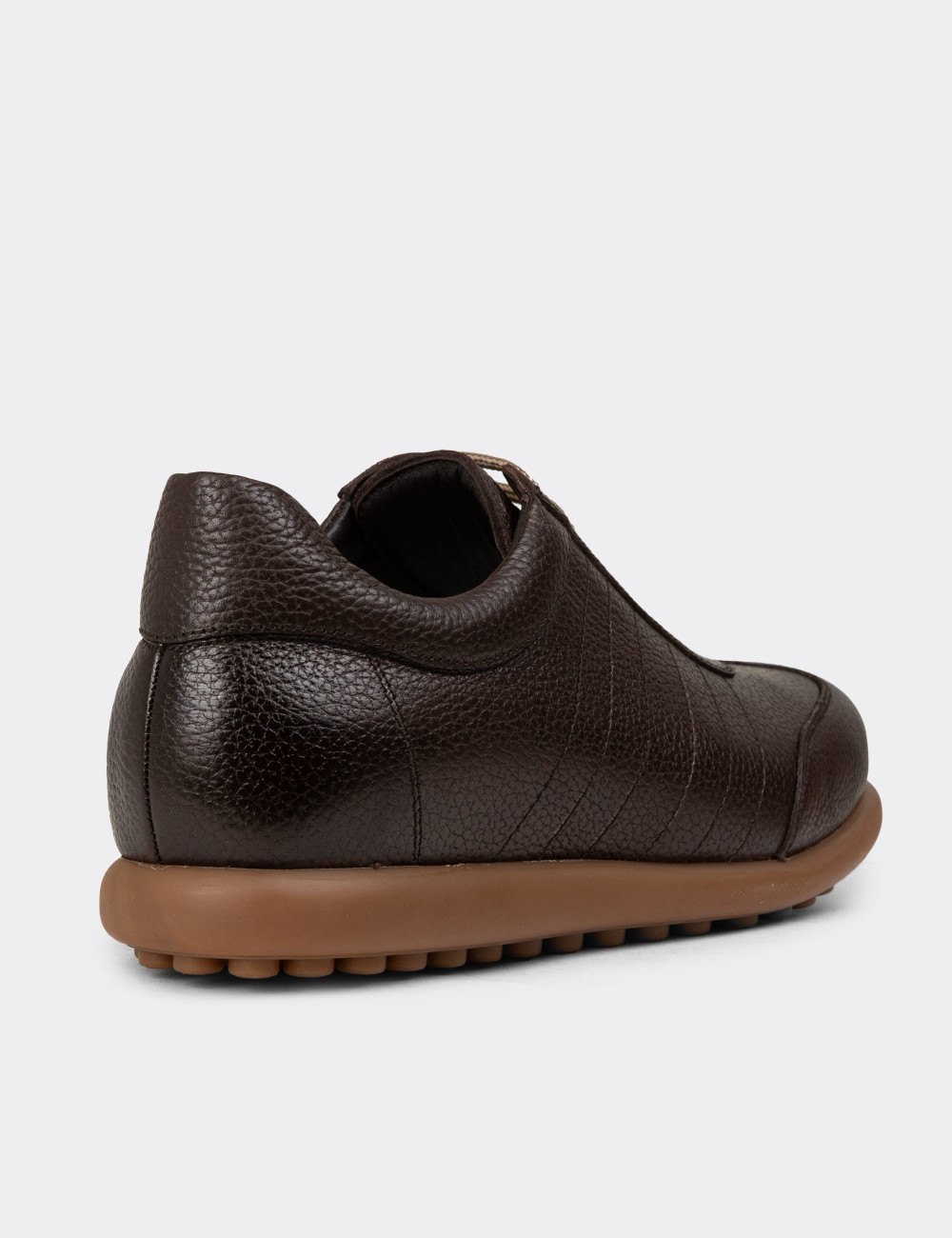 Men's Brown Leather Lace-up Shoes - 01826MKHVC32