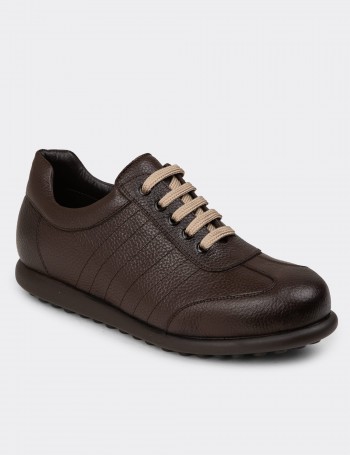 Men's Brown Leather Lace-up Shoes