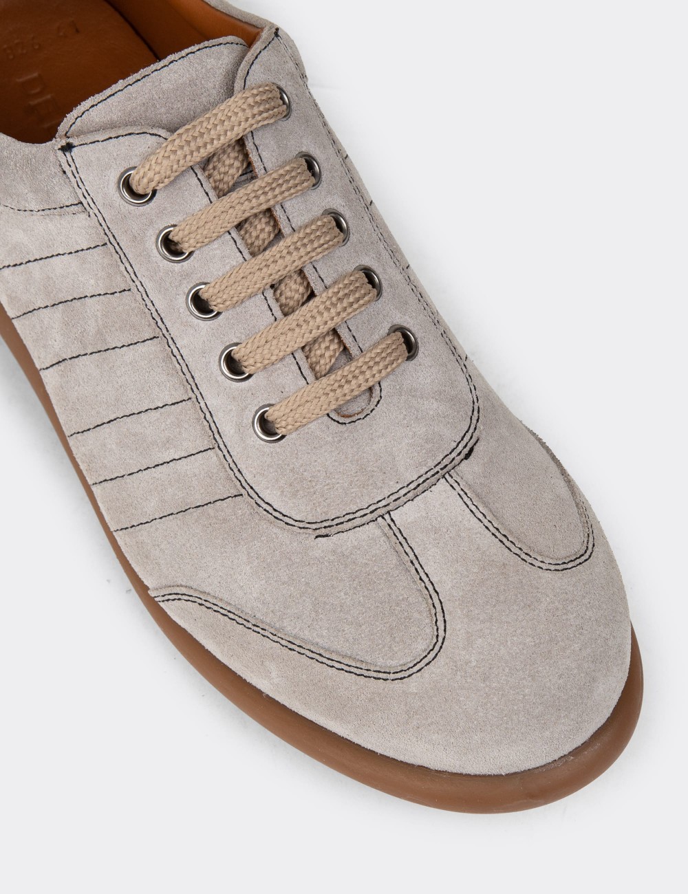 Men's Gray Suede Leather Dress Shoes - 01826MGRIC08