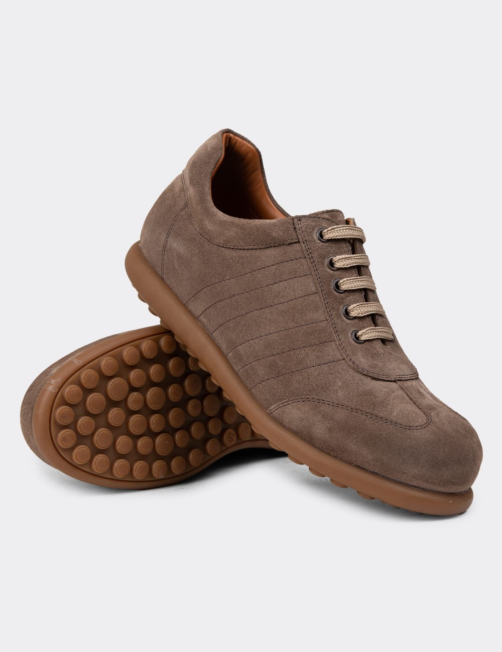 Men's Sandstone Suede Leather Lace-up Footwear - 01826MVZNC03
