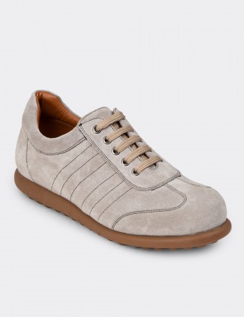 Men's Gray Suede Leather Dress Shoes