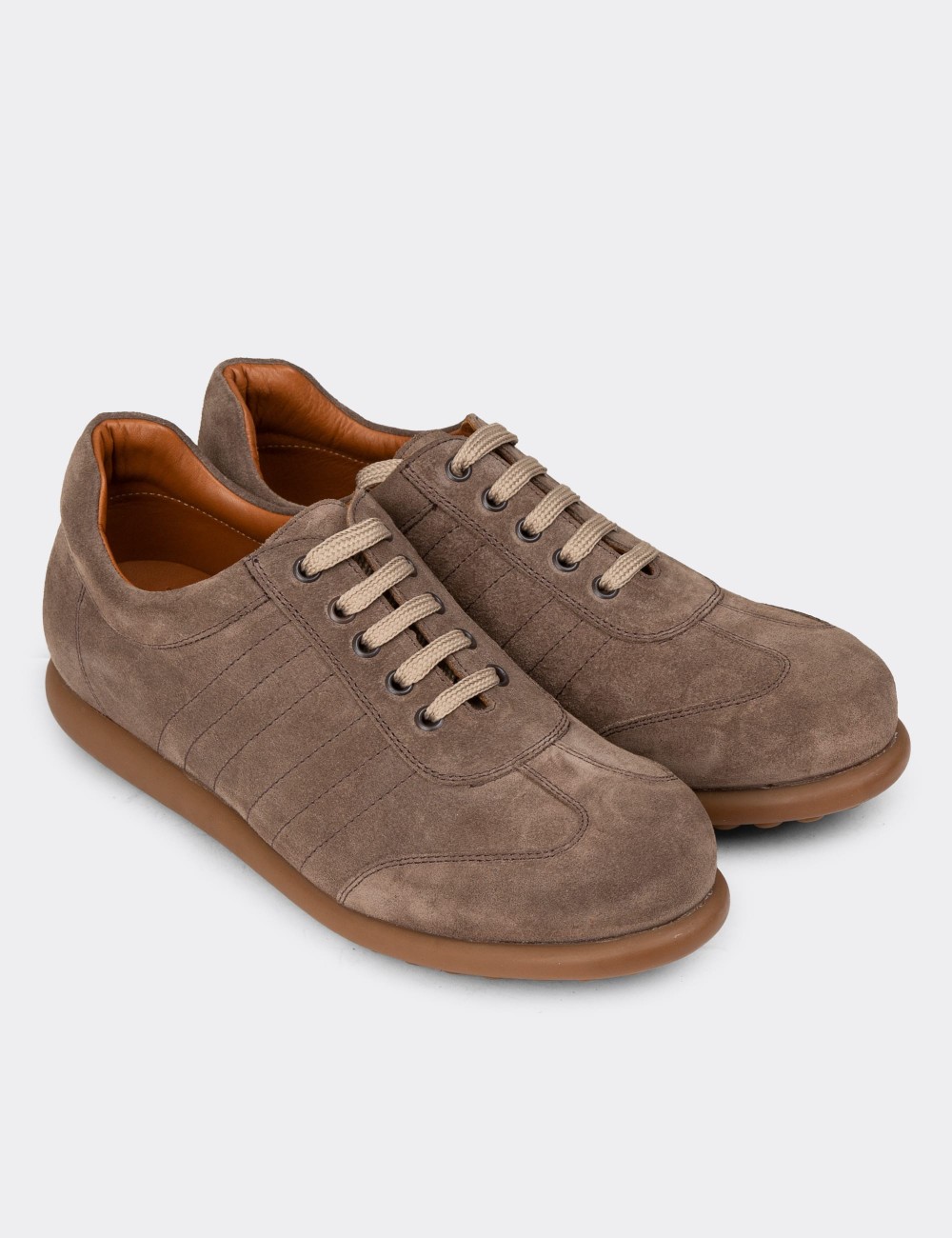 Men's Sandstone Suede Leather Lace-up Footwear - 01826MVZNC03