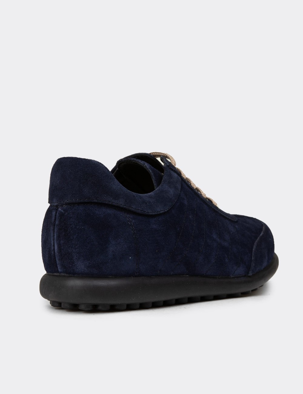 Men's Navy Suede Leather Lace-up Footwear - 01826MLCVC12