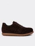 Men's Brown Suede Leather Lace-Up Footwear