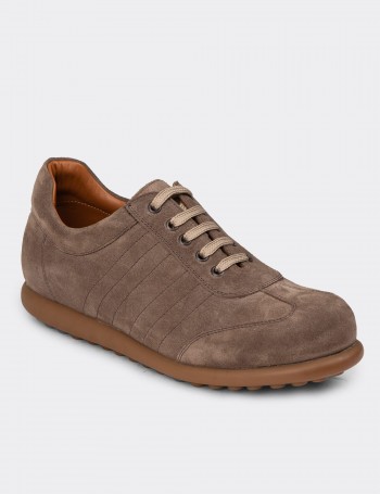Men's Sandstone Suede Leather Lace-up Footwear