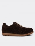 Men's Brown Suede Leather Lace-up Footwear