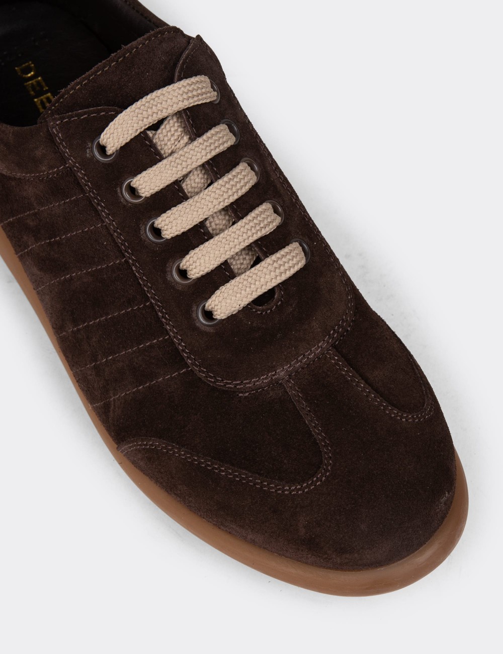 Men's Brown Suede Leather Lace-up Footwear - 01826MKHVC38