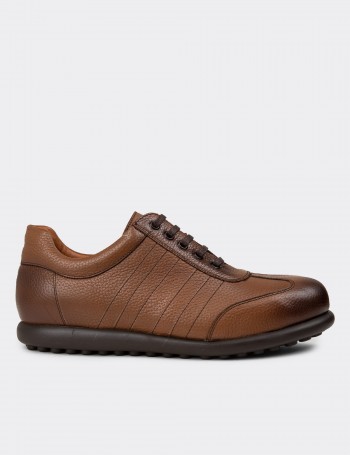 Men's Brown Leather Lace-up Shoes