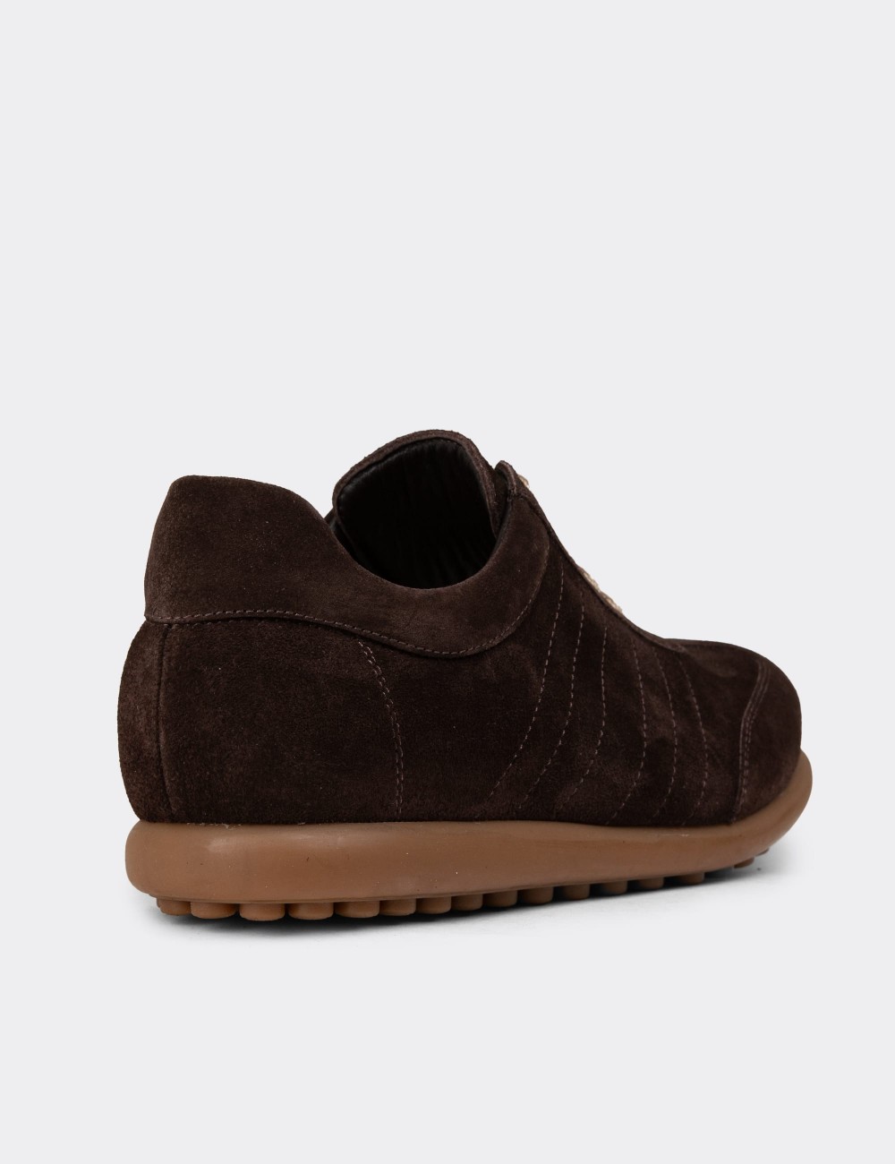 Men's Brown Suede Leather Lace-up Footwear - 01826MKHVC38