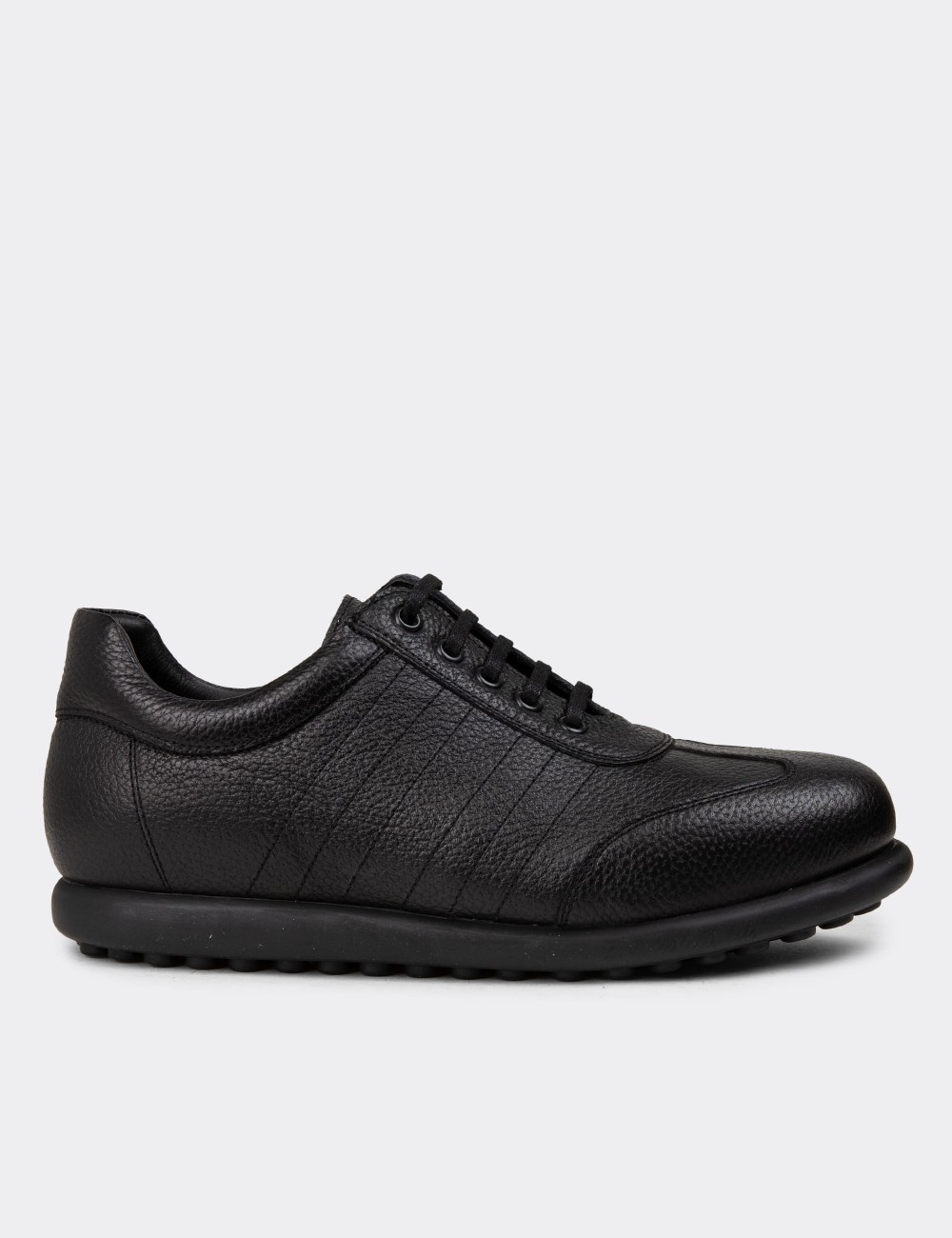 Men's Black Leather Lace-up Footwear - 01826MSYHC14