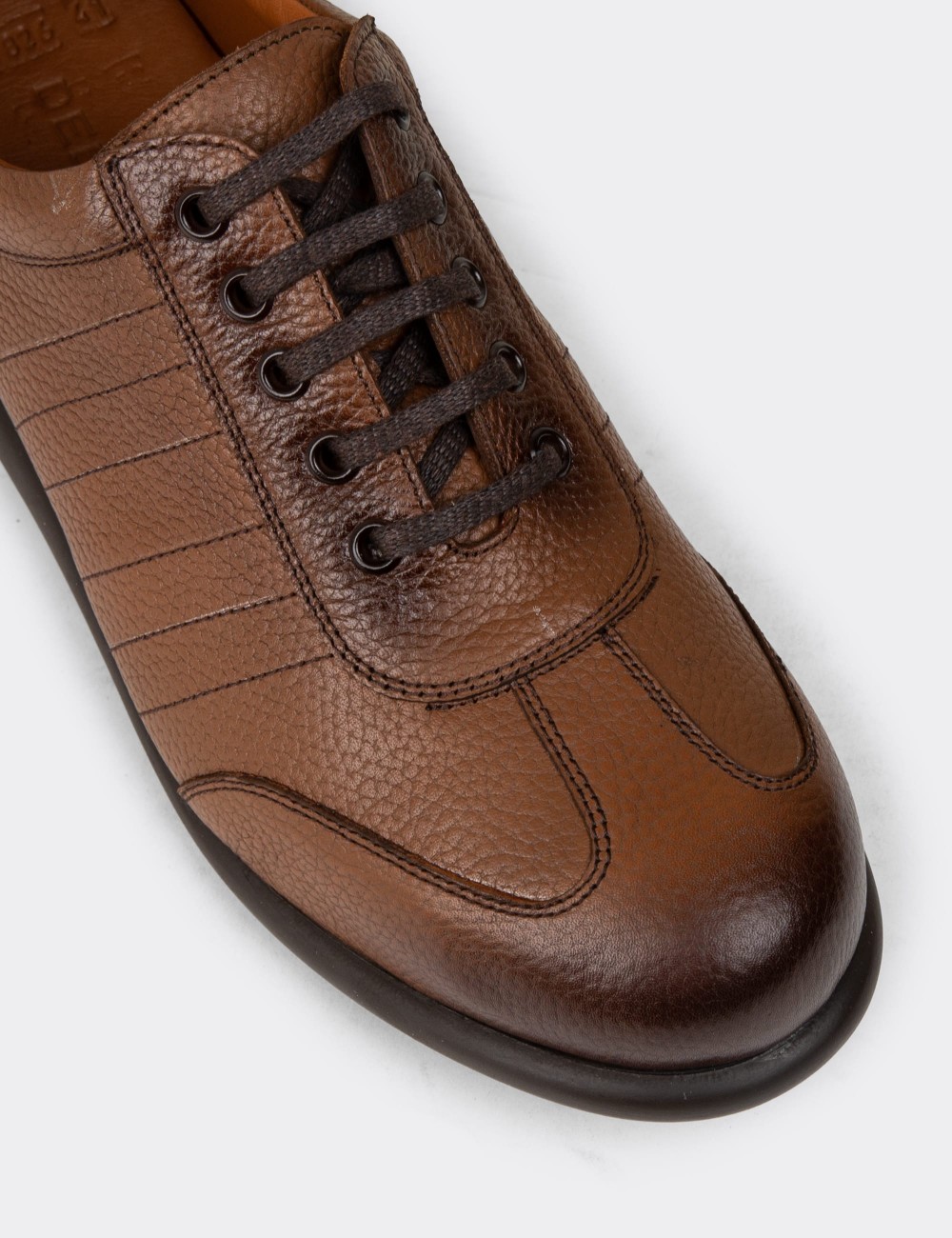 Men's Brown Leather Lace-up Shoes - 01826MTBAC10