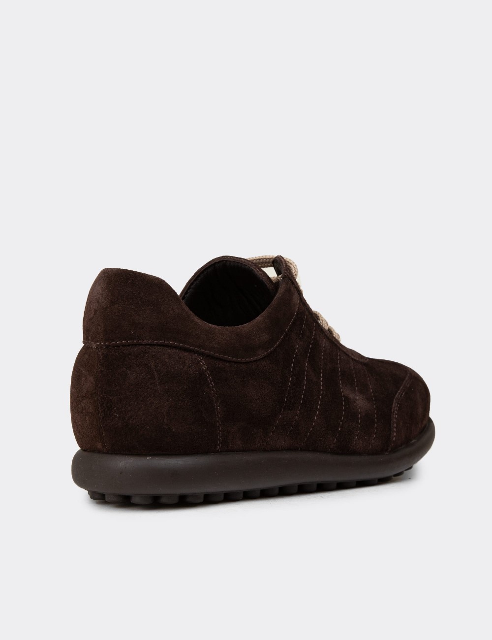 Men's Brown Suede Leather Lace-Up Footwear - 01826MKHVC41