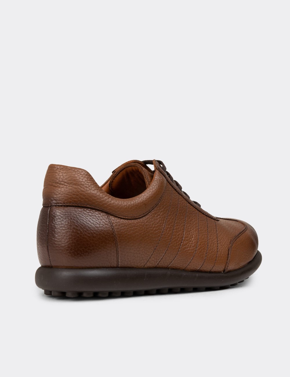 Men's Brown Leather Lace-up Shoes - 01826MTBAC10