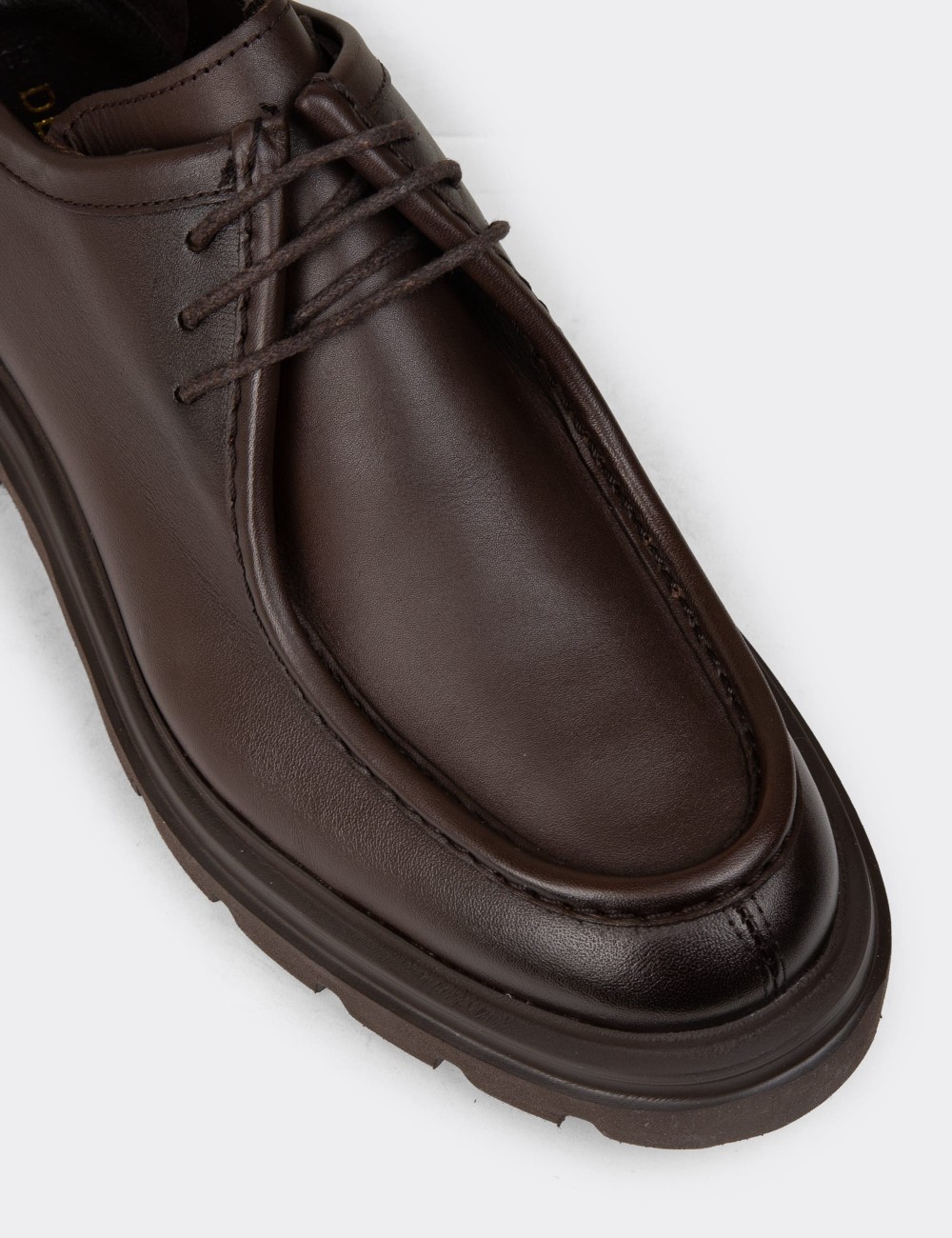 Men's Brown Leather Lace-up Footwear - 01851MKHVE01