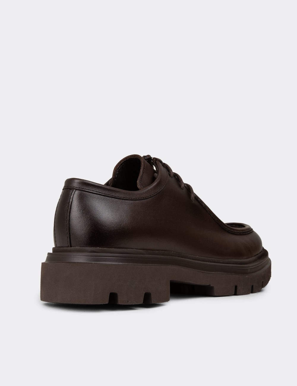 Men's Brown Leather Lace-up Footwear - 01851MKHVE01