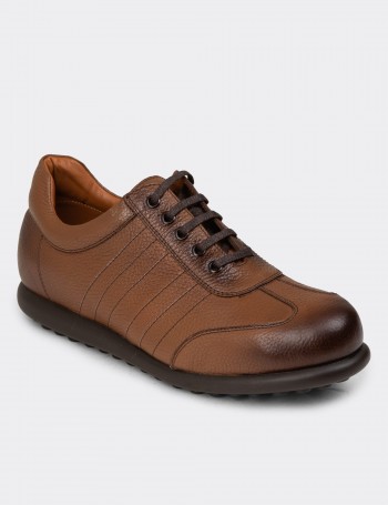 Men's Brown Leather Lace-up Shoes