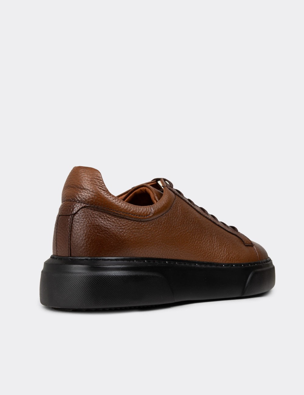 Men's Tan Leather Sneakers - M2501MTBAP04
