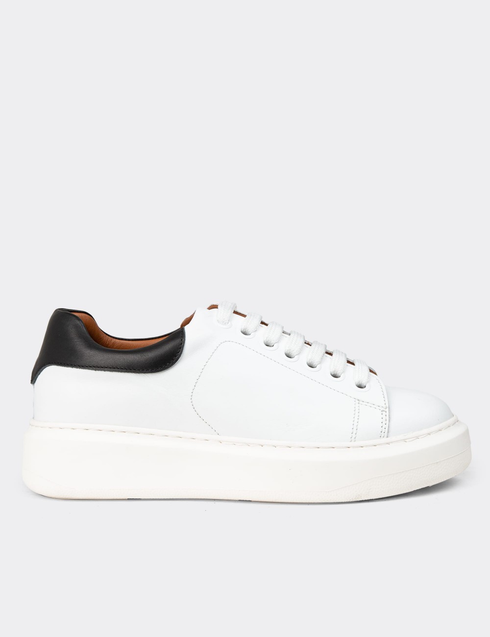 Women’s White Leather Sneakers - 01991ZBYZP01