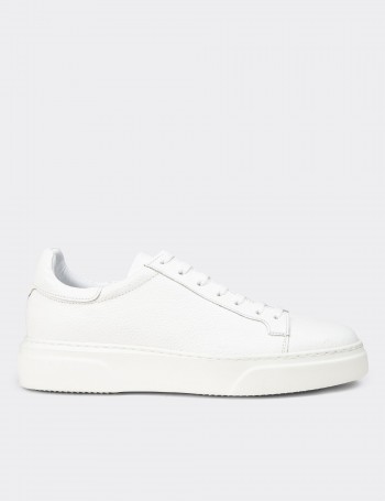Women's White Leather Sneakers