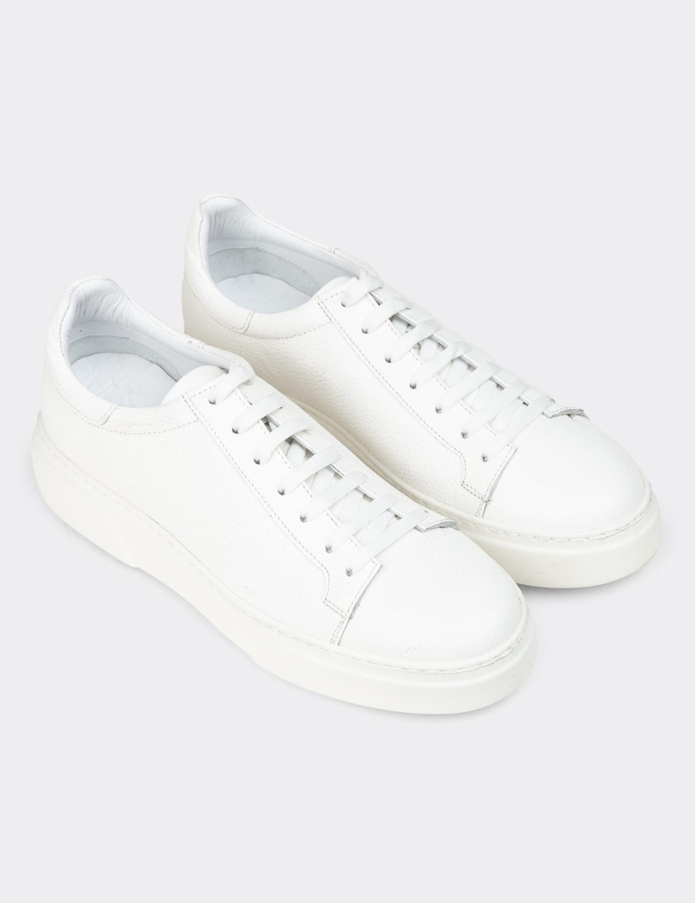 Women's White Leather Sneakers - M2501MBYZP02