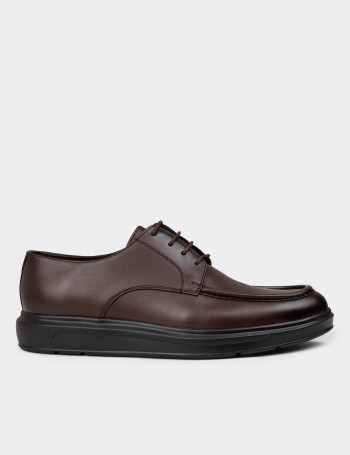 Men's Brown Leather Lace-up Shoes