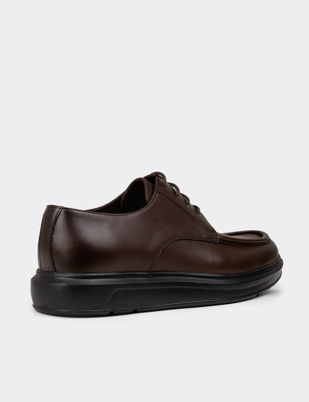 Men's Brown Leather Lace-up Shoes - 01981MKHVP01