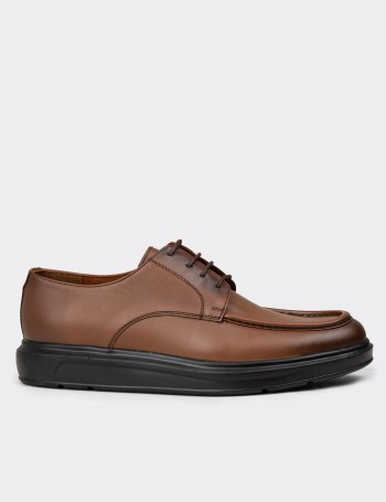 Men's Brown Leather Lace-up Shoes