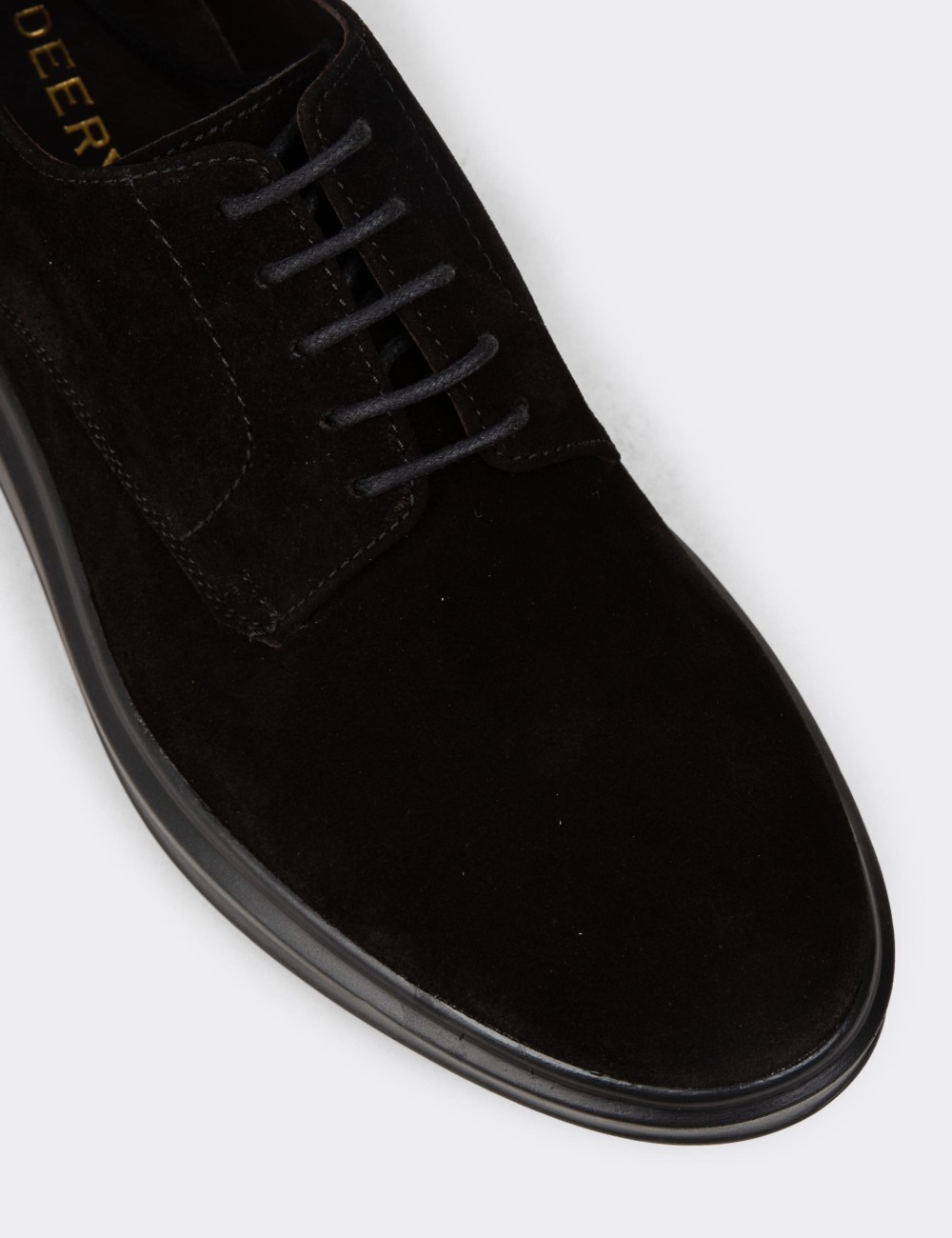Men's Black Suede Leather Lace-up Footwear - 01932MSYHP03