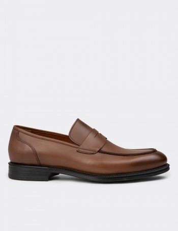 Men's Tan Leather Loafers