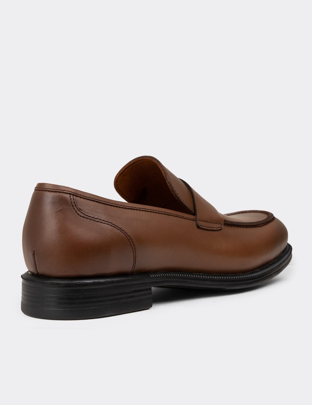Men's Tan Leather Loafers - 01995MTBAC01