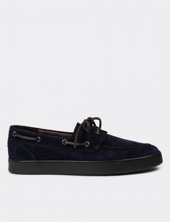 Men's Navy Suede Leather Dress Shoes