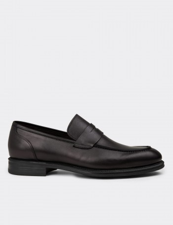 Men's Black Leather Loafers