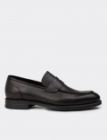 Men's Black Leather Loafers