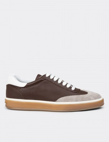 Men's Brown Leather Lace-up Footwear