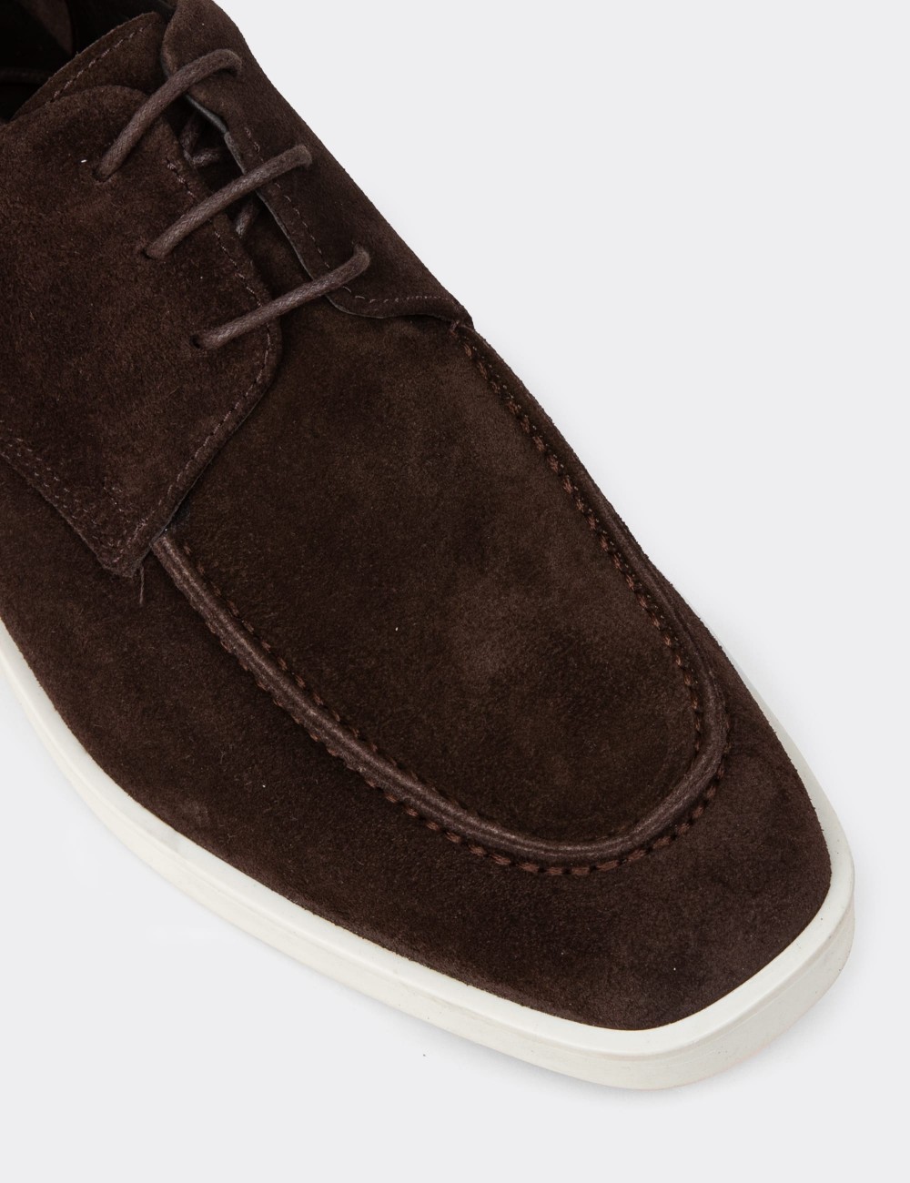 Men's Brown Suede Leather Lace-up Footwear - 01996MKHVC01