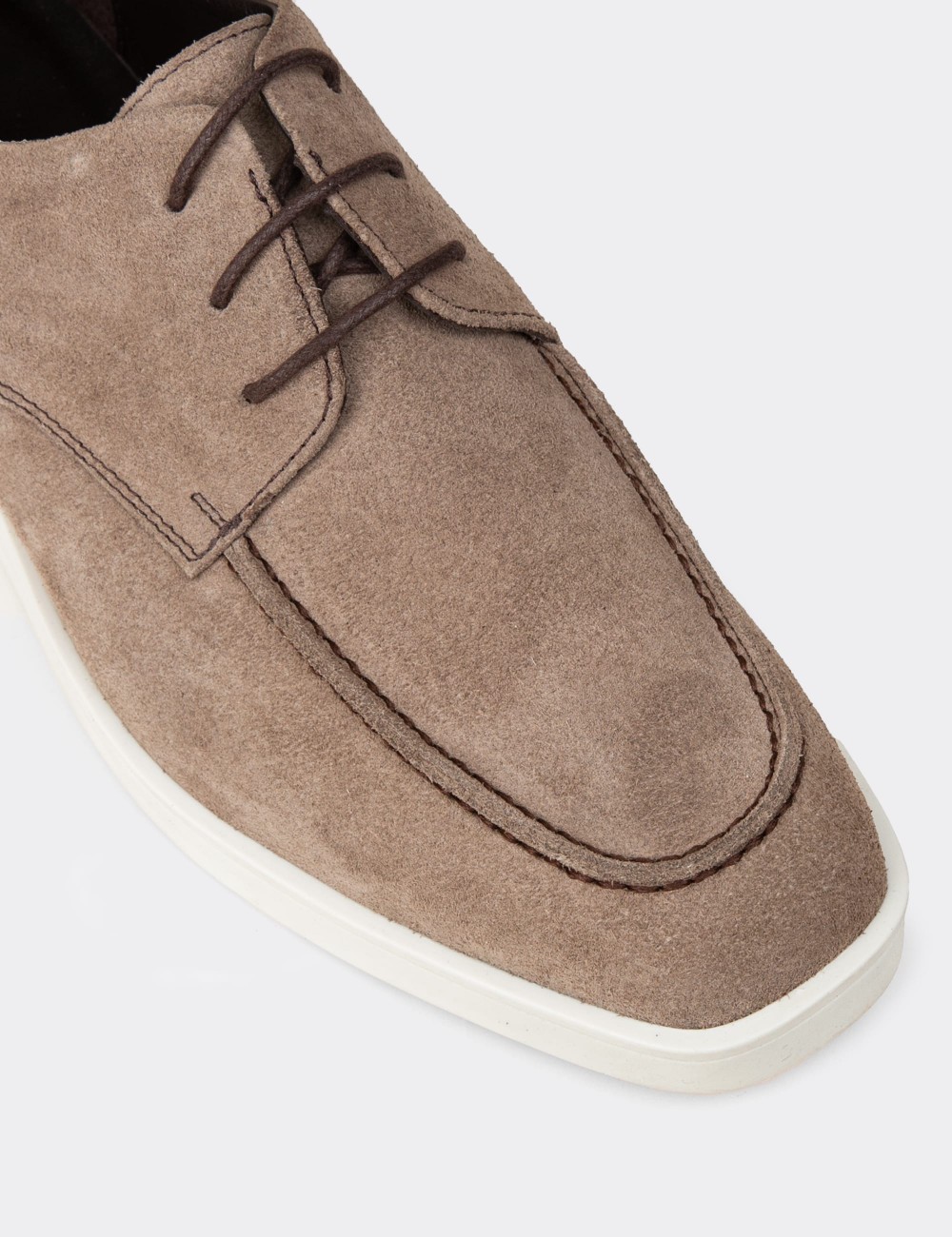 Men's Sandstone Suede Leather Lace-Up Footwear - 01996MVZNC01