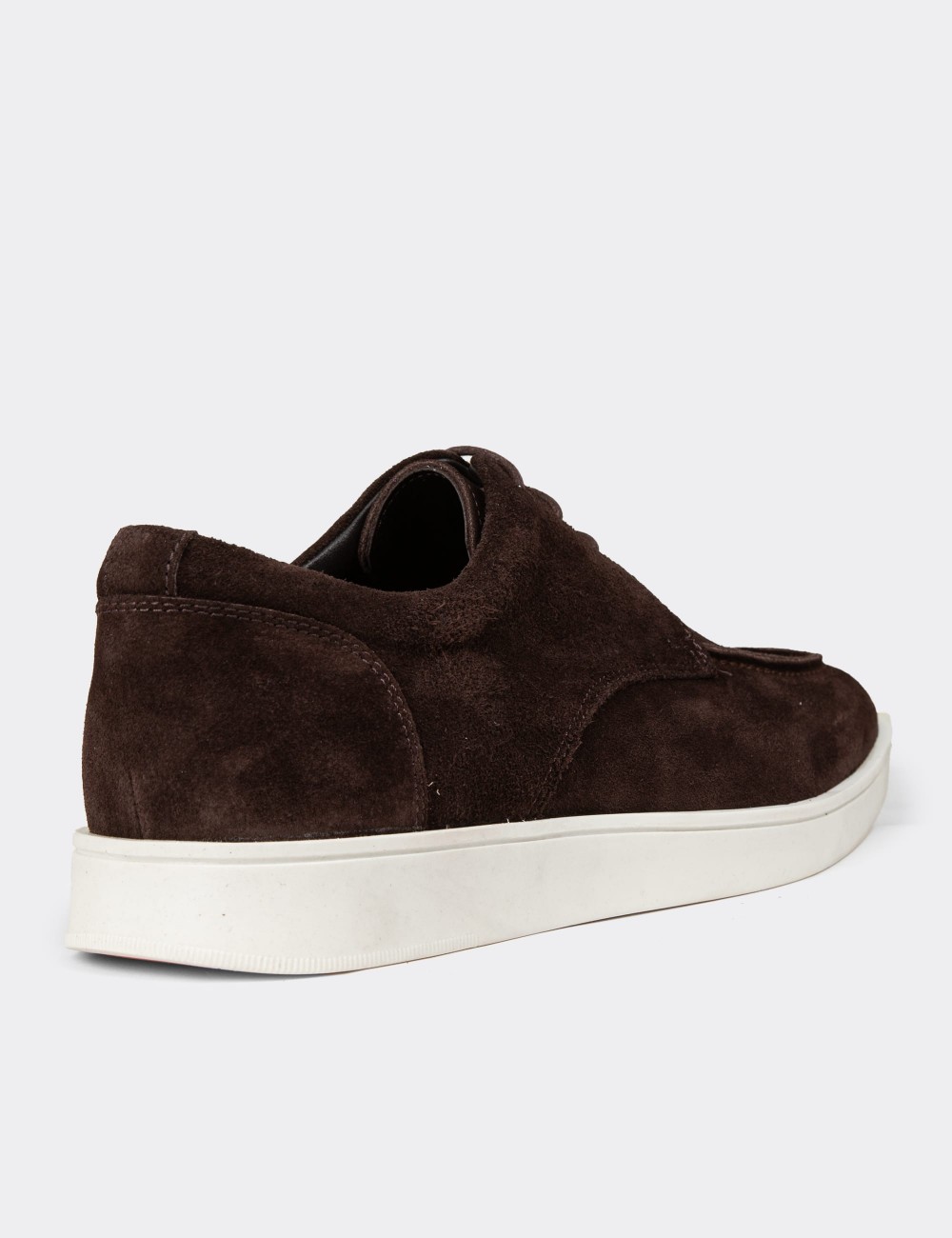 Men's Brown Suede Leather Lace-up Footwear - 01996MKHVC01