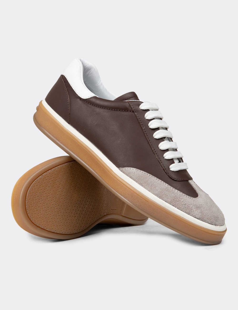 Men's Brown Leather Lace-up Footwear - 01997MKHVC01