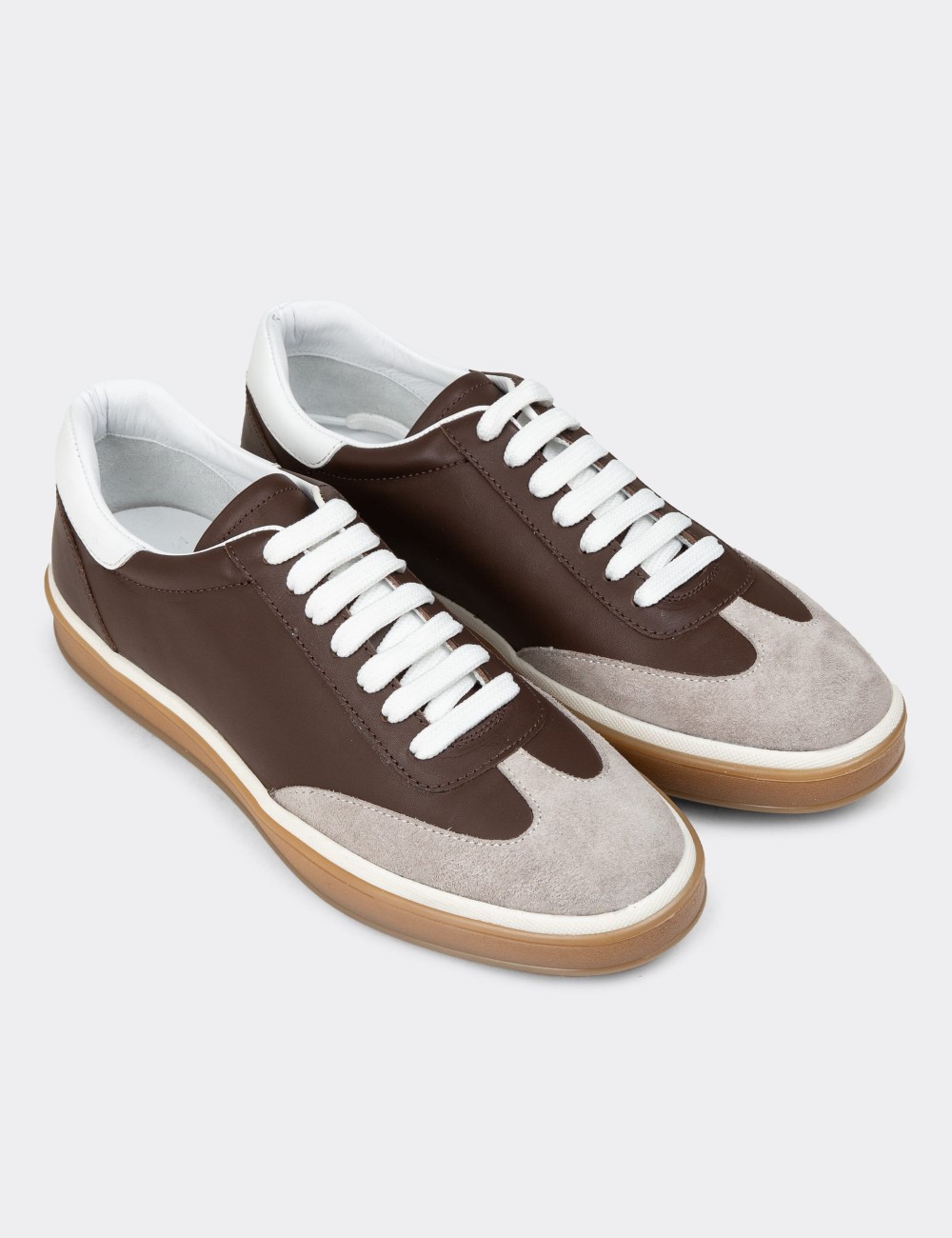 Men's Brown Leather Lace-up Footwear - 01997MKHVC01
