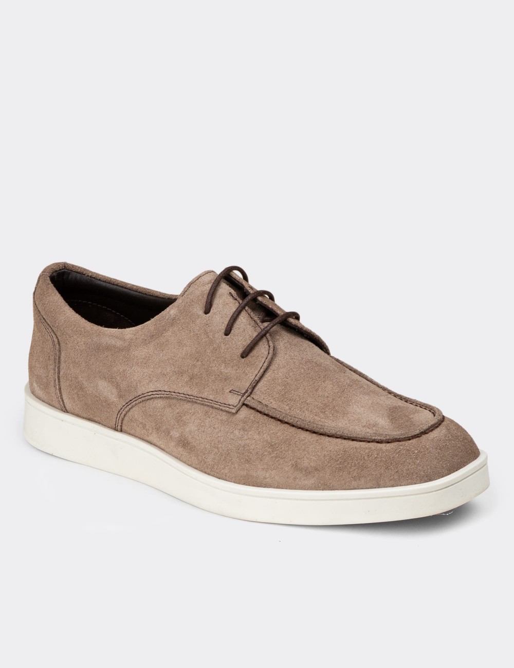 Men's Sandstone Suede Leather Lace-Up Footwear - 01996MVZNC01