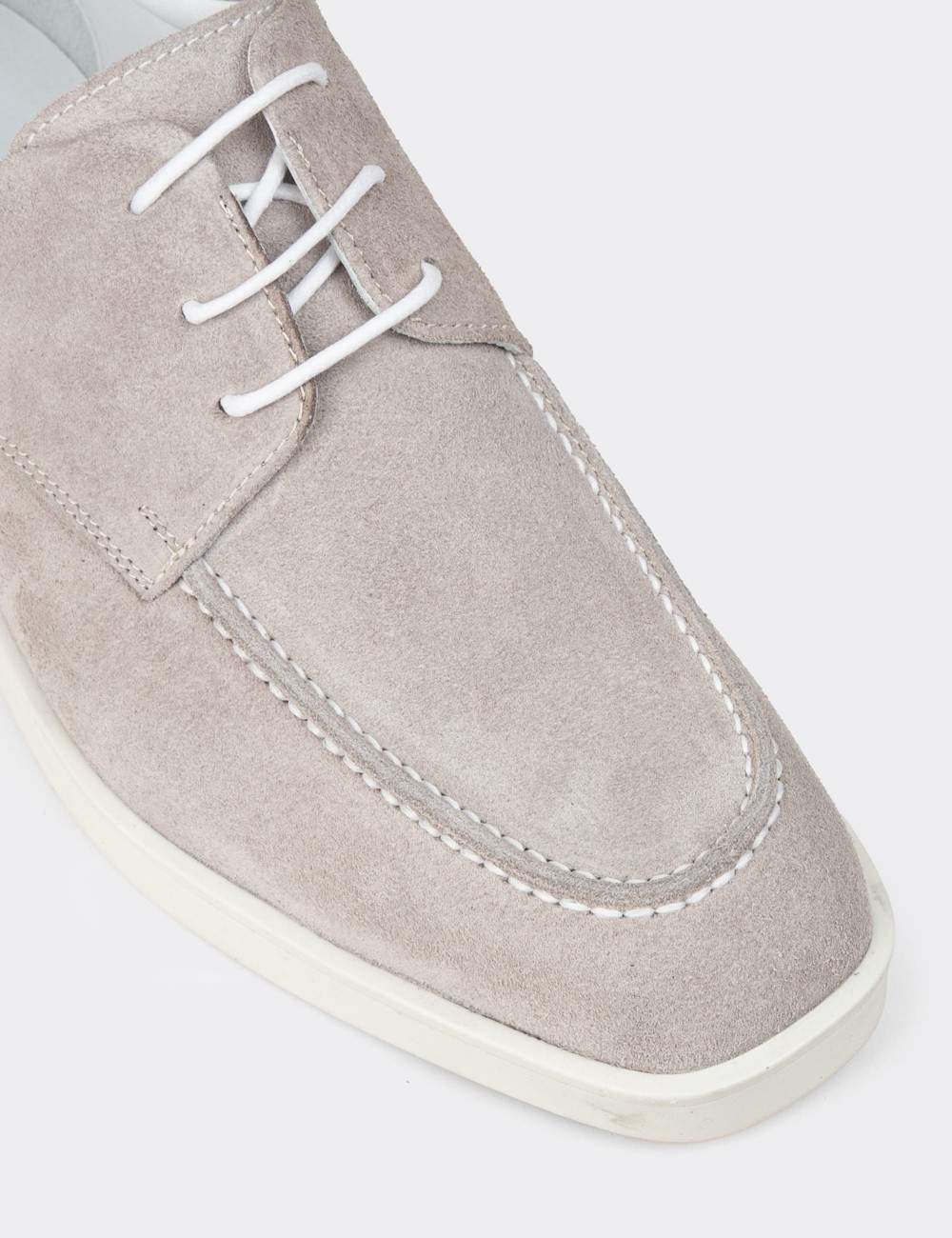 Men's Gray Suede Leather Lace-up Footwear - 01996MGRIC01