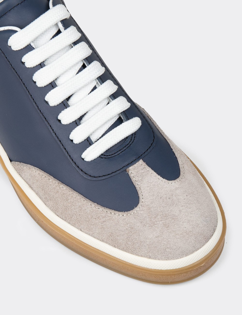 Men's Navy Leather Lace-up Footwear - 01997MLCVC01