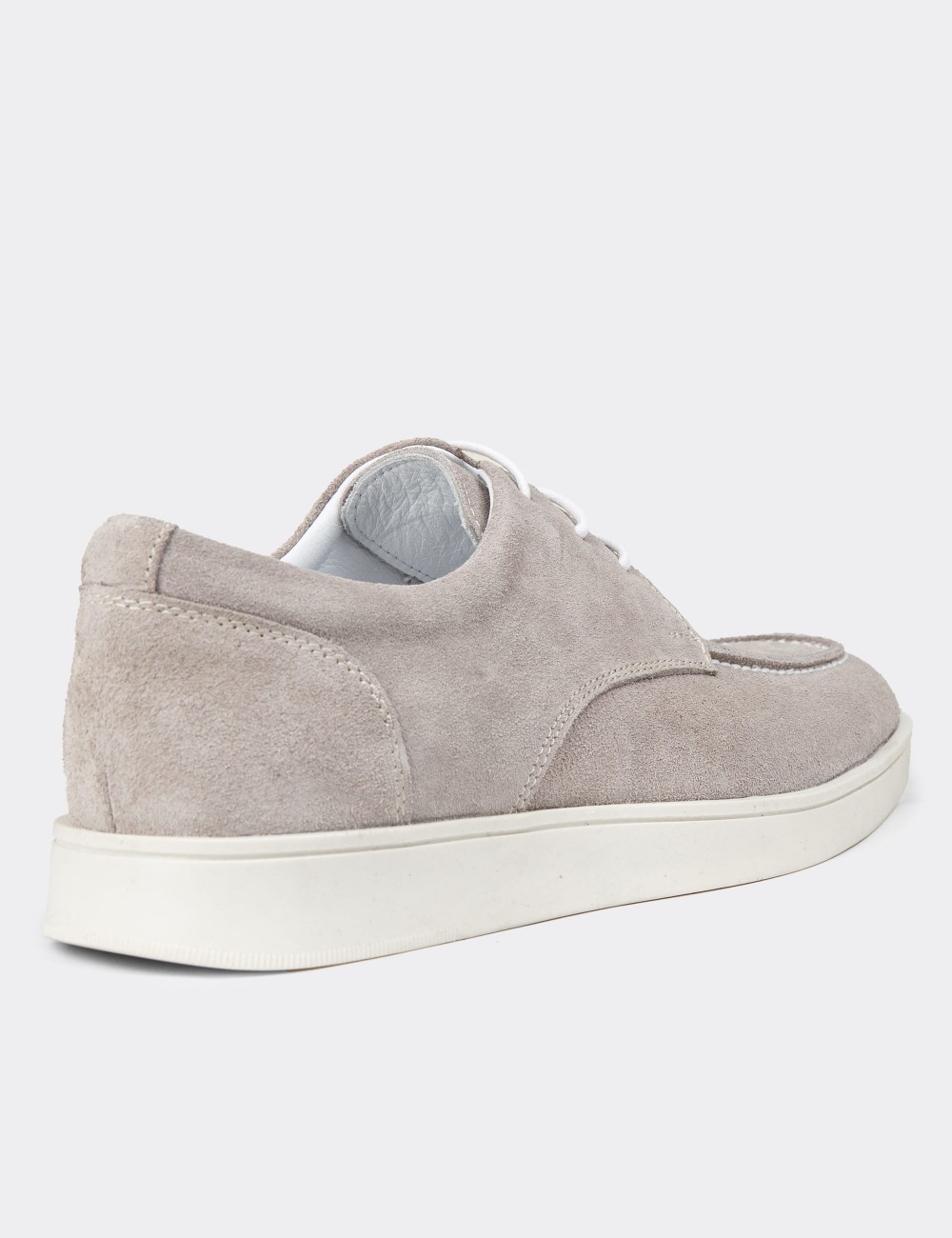 Men's Gray Suede Leather Lace-up Footwear - 01996MGRIC01
