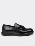 Men's Black Leather Loafers