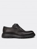 Men's Black Leather Lace-up Footwear
