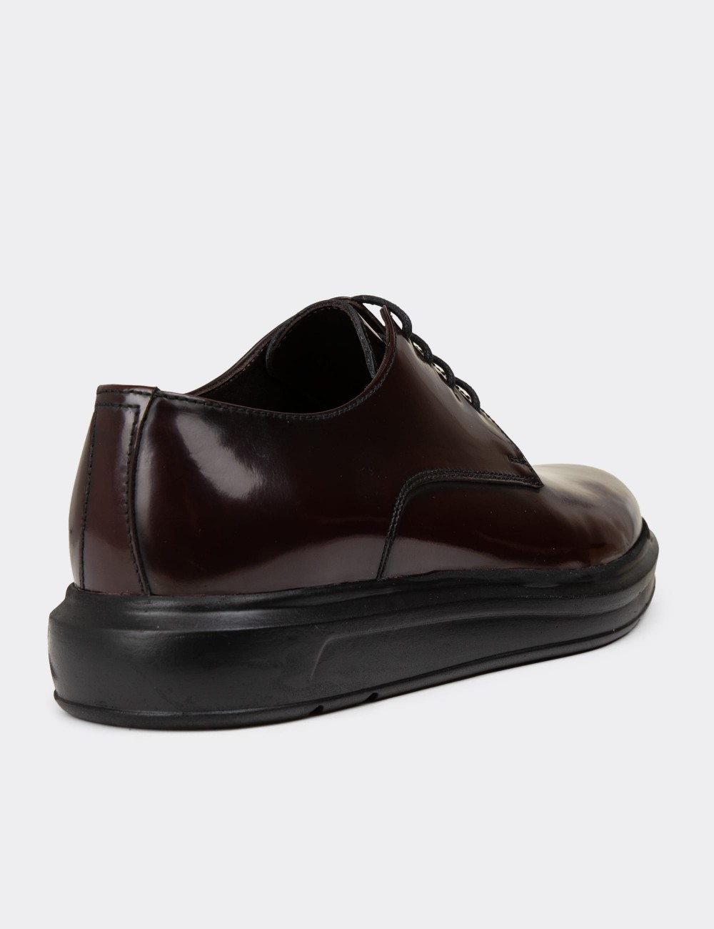 Men's Burgundy Leather Lace-up Comfort Footwear - 01932MBRDP01