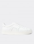 Men's White Leather Sneakers