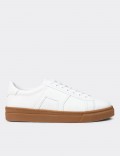 Men's White Leather Sneakers