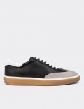 Men's Black Leather Sneakers